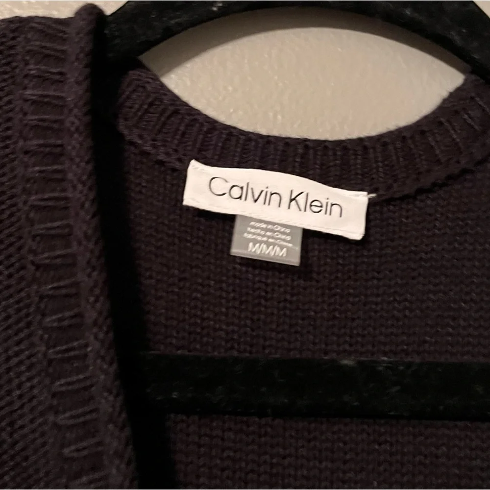 NWT Calvin Klein Sz Med Black Cut-Out Mid-Calf Sweater Dress!